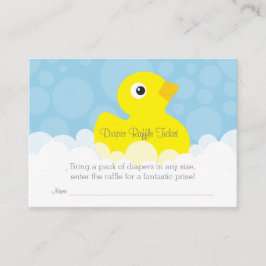 Rubber Ducky Diaper Raffle Ticket - Blau Begleitkarte
