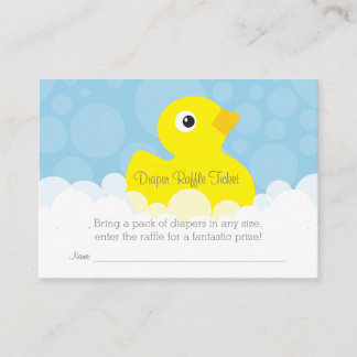 Rubber Ducky Diaper Raffle Ticket - Blau Begleitkarte