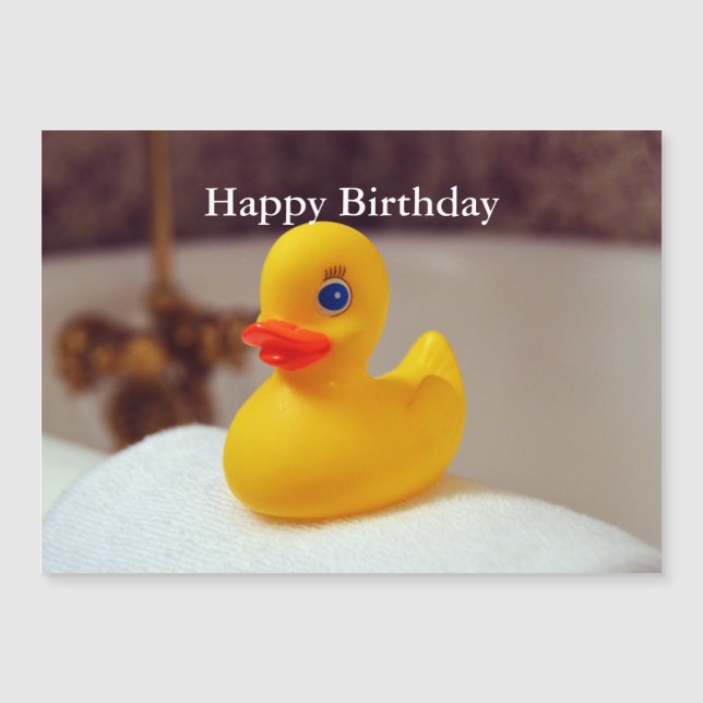 Rubber Ducky Happy Birthday Card Magnetkarte (Vorderseite)