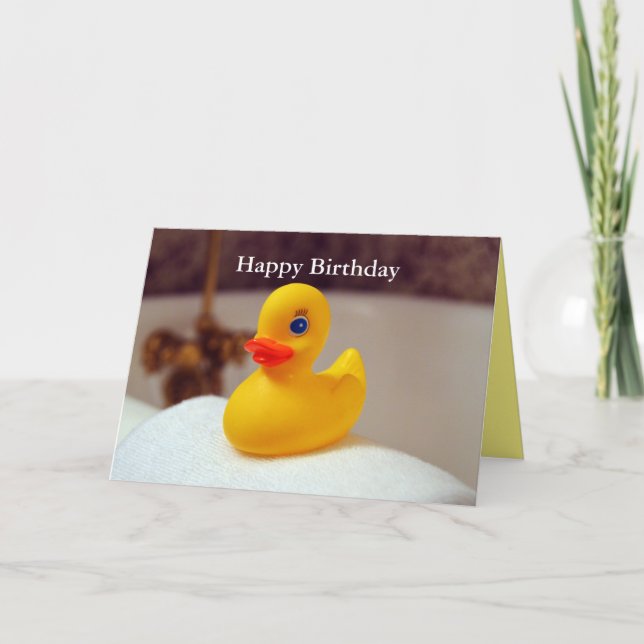 Rubber Ducky Happy Birthday Karte (Vorderseite)