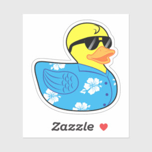 Rubber Ducky im hawaiianischen Shirt Aloha Aufkleber