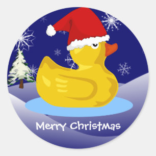 Rubber Duckys Weihnachten Runder Aufkleber