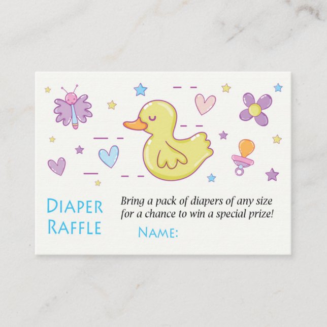Rubber Ente Diaper Raffle Tickets (Vorderseite)