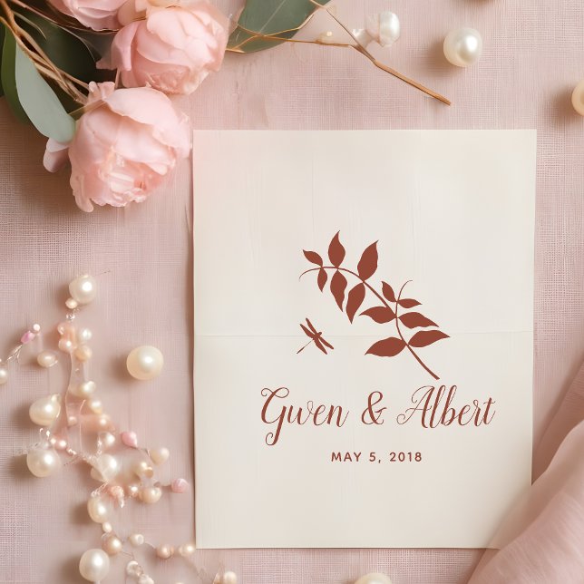 Rubber Stamp with Dragonfly Wedding Monogram Gummistempel (Von Creator hochgeladen)