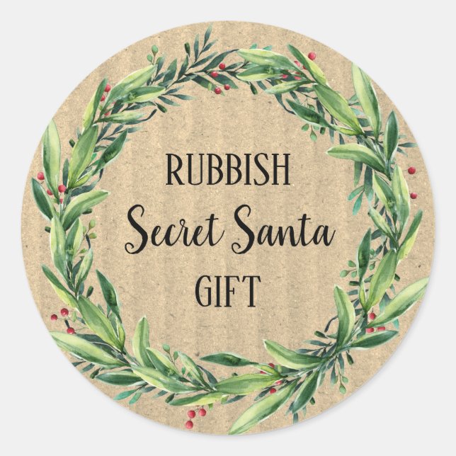 RubbSecret Santa Gift Blumenzauber Funny Runder Aufkleber (Vorderseite)
