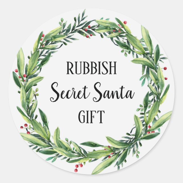 RubbSecret Santa Gift Blumenzauber Funny Runder Aufkleber (Vorderseite)