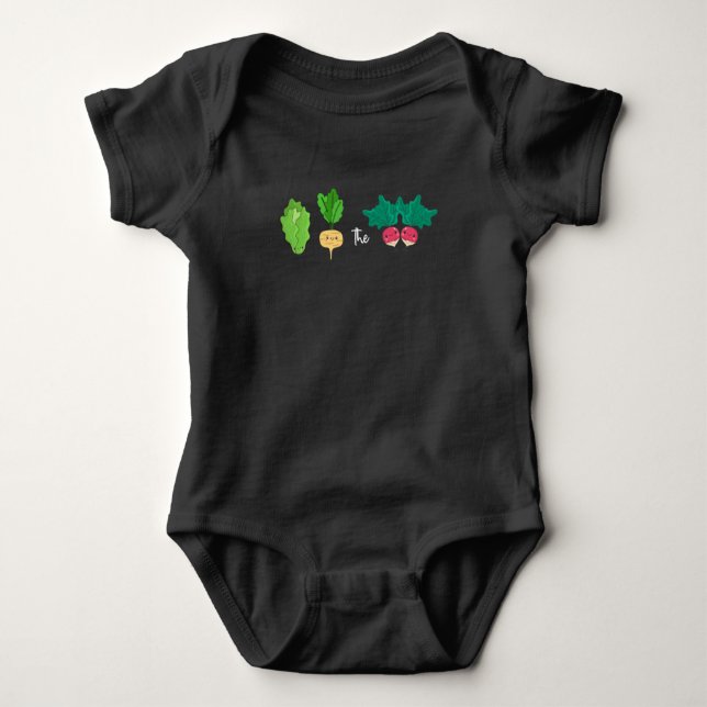 Rübe aus Salat Rübe Beat Vegan Puppe Baby Strampler (Vorderseite)