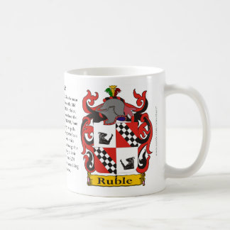 Rubel, der Ursprung, die Bedeutung und das Wappen Kaffeetasse