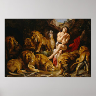 Rubens - Daniel in Lions' Den Poster