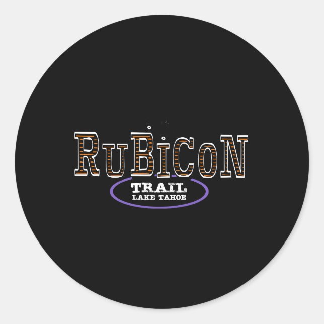 Rubicon Trail Off Road Lake Tahoe California Runder Aufkleber (Vorderseite)
