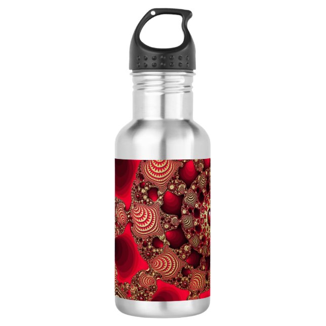 Rubies und Gold Edelstahlflasche (Vorderseite)