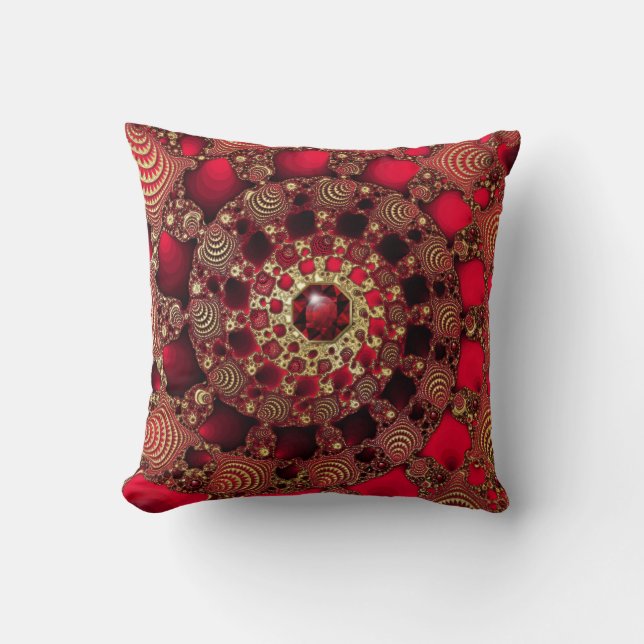 Rubies und Goldkissen Kissen (Vorderseite)