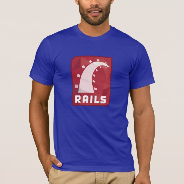 Rubin auf dem Schienen-T - Shirt (blau) (Vorderseite)