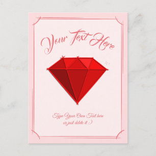 Rubin-Edelstein. Schmuck. 40 Hochzeitsjubiläum Postkarte