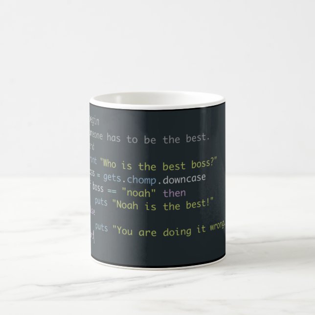 Rubin für den besten Chef Kaffeetasse (Mittel)