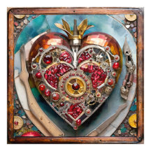 Rubin Granatapfel Herz Steampunk Serie