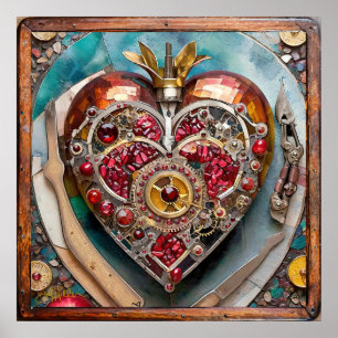 Rubin Granatapfel Herz Steampunk Serie Poster