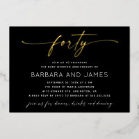 Rubin Hochzeit 40. Hochzeitstag | Gold & Schwarz F