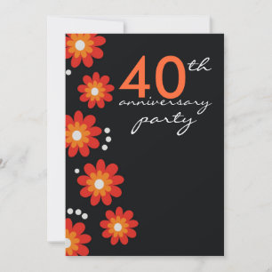 Rubin-Hochzeitseinladungen zum 40. Hochzeitstag Einladung