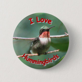 Rubin-Kehle flattert Liebe-Knopf Button