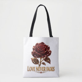 Rubin-Kristallrose – Liebe vergeht nie Tasche