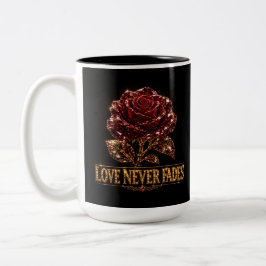 Rubin-Kristallrose – Liebe vergeht nie Zweifarbige Tasse