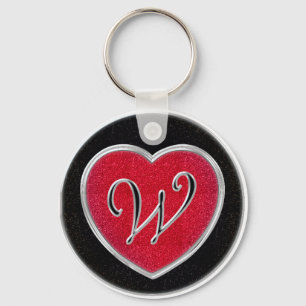 Rubin-und Onyx-Monogramm-Schlüsselanhänger Schlüsselanhänger