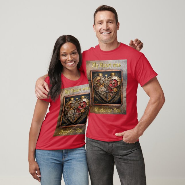 Rubine und Getriebe der Heart Steampunk Serie T-Shirt (Unisex)