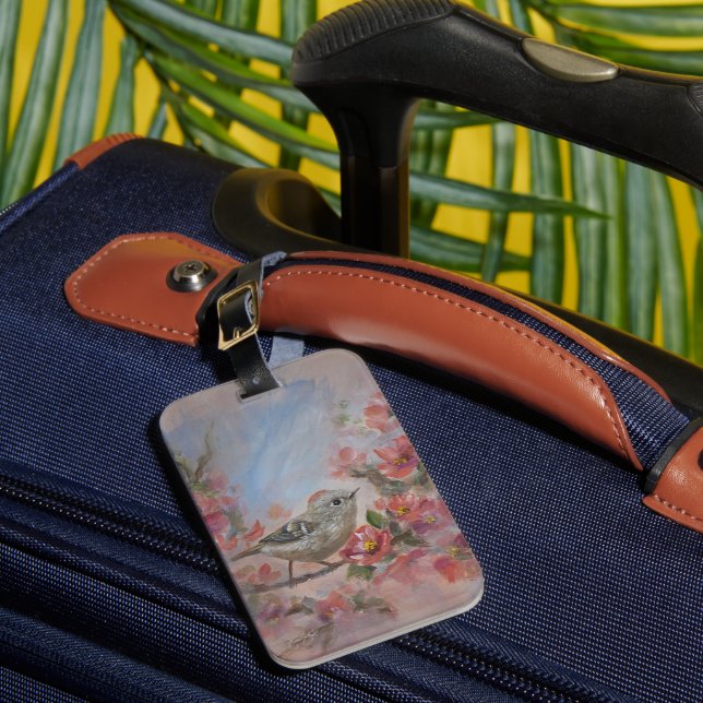 Rubinkehlchen-Vogel Gepäckanhänger (Vorderseite Insitu 1)