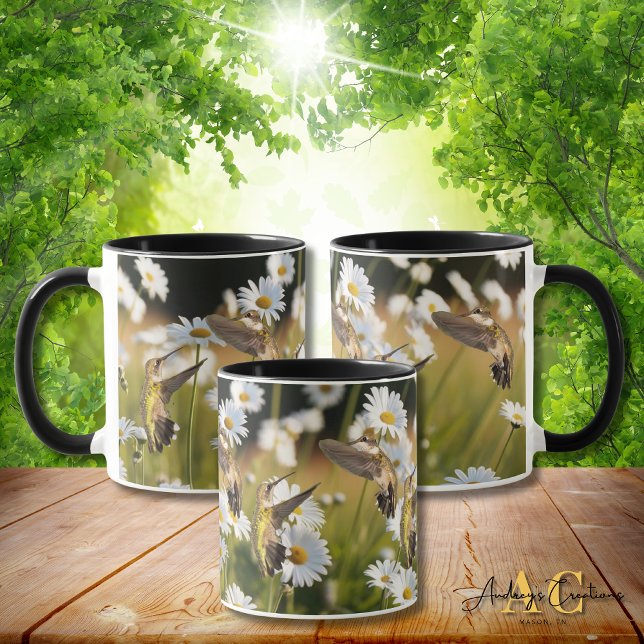 Rubinkehlkolibri "Feld der Gänseblümchen" Tasse (Von Creator hochgeladen)