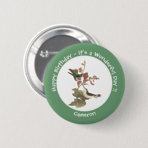 Rubinkehlkolibri, Geburtstag oder andere Party Button