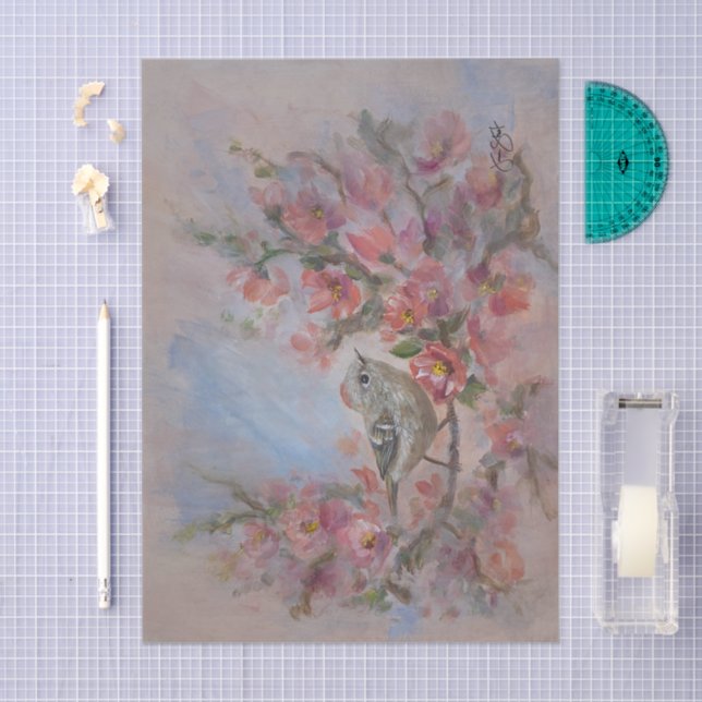 Rubinkönig Vögel Seidenpapier (Handwerk)