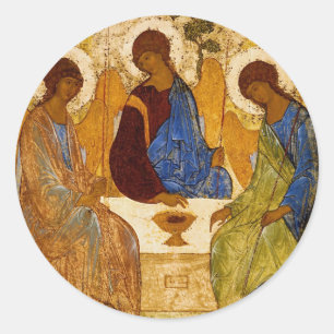 Rublev Dreiheit am Tisch Runder Aufkleber