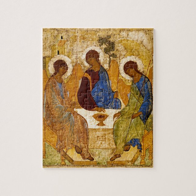 Rublev Trinity am Tisch (Vertikal)