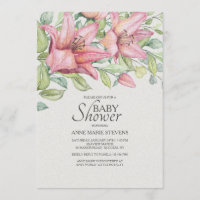 Rubrum Lilies Babydusche Einladung