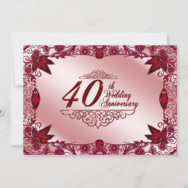 Ruby 40. 12x18 Einladung zum Hochzeitstag
