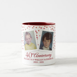 Ruby 40. Hochzeitsjubiläum Kindheitsfotos Zweifarbige Tasse