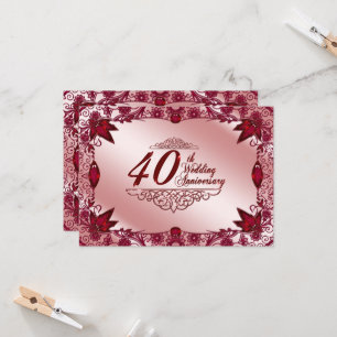 Ruby 40. Hochzeitstag 4.5x6.25 Einladung