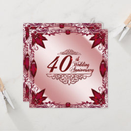 Ruby 40. Hochzeitstag 5.25x5.25 Einladung