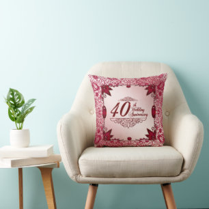 Ruby 40. Hochzeitstag Wurfkissen Kissen