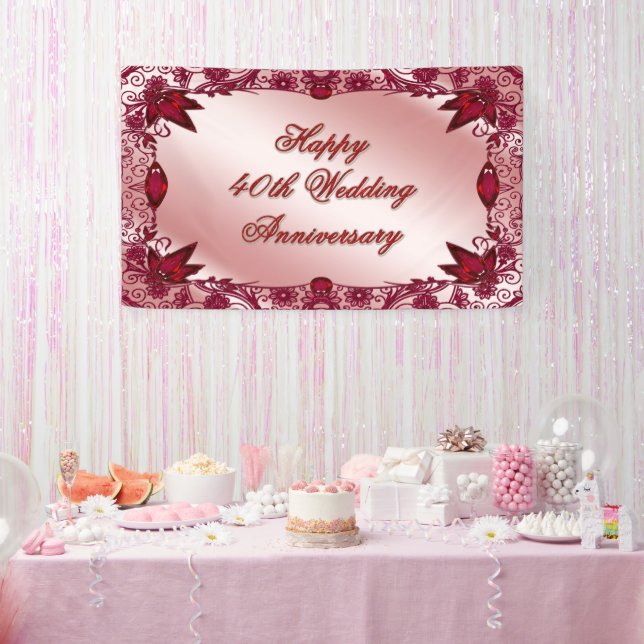 Ruby 40h Hochzeitstag Banner (Party)
