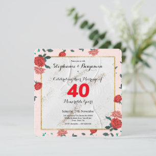 Ruby 40th Wedding Anniversary Custom Typografy Einladung