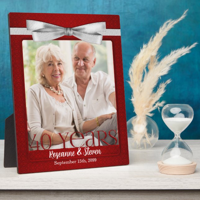 Ruby 40th Wedding Anniversary Photo Frame Fotoplatte (Seite)