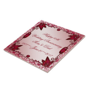 Ruby 40th Wedding Anniversary Tile Fliese