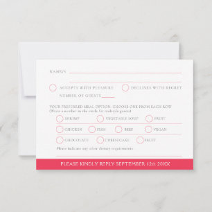Ruby 40th Wedding Jubiläum Aquarellherz RSVP Karte