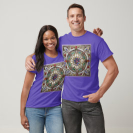 Ruby, Amethyst, Sapphire und Pearl Mandala T-Shirt