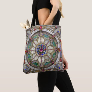 Ruby, Amethyst, Sapphire und Pearl Mandala Tasche