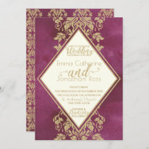 Ruby and Gold Damask Wedding