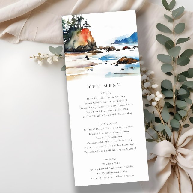 Ruby Beach Olympic National Park Wedding Menu Card Einladung (Von Creator hochgeladen)