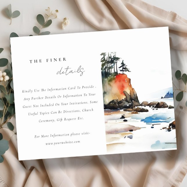 Ruby Beach Olympic Nationalpark Wedding Details Begleitkarte (Von Creator hochgeladen)